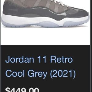 Jordan 11 Retro Gray and White Sneakers